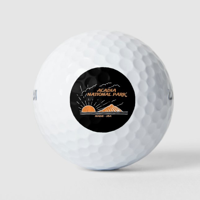 Acadia National Park Mountain To Sea Golf Balls (Front)