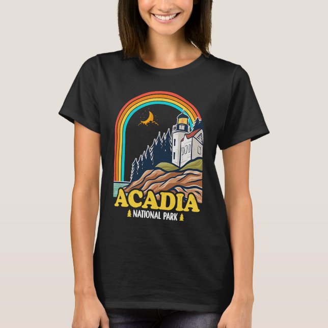Acadia National Park Mountain Trails Nature Campin T-Shirt (Front)