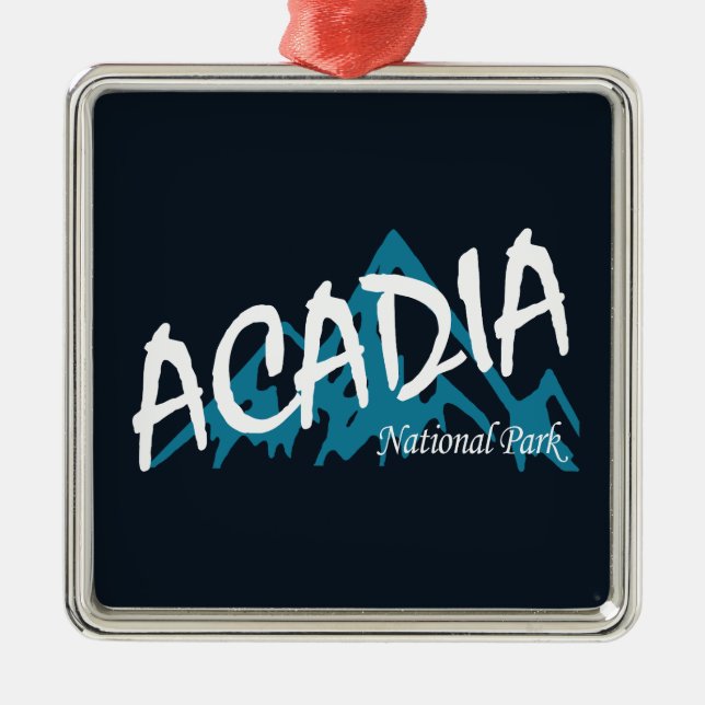 Acadia National Park Mountains Metal Tree Decoration (Front)