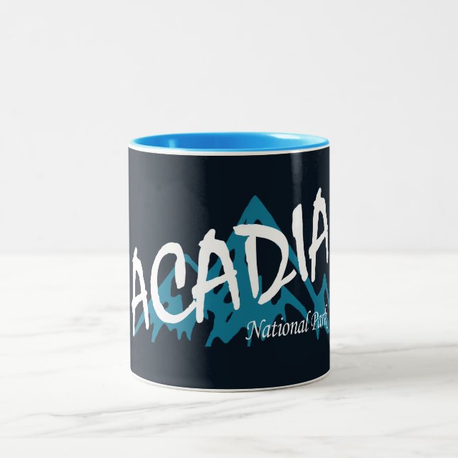 Acadia National Park Mountains Two-Tone Coffee Mug (Center)