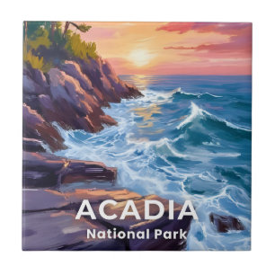 Acadia National Park   Otter Cliffs Maine Travel Tile