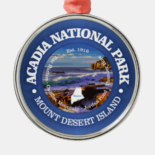 Acadia National Park (rd)2 Metal Tree Decoration