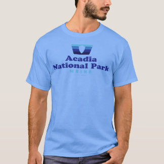 Acadia National Park Retro Badge Arrowhead Blue T-Shirt