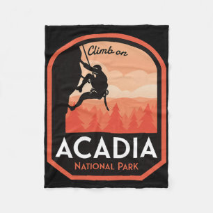 Acadia National Park Rock Climbing Fleece Blanket
