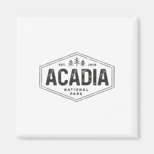 Acadia National Park Shirt Vintage Tree Hexagon Ba Magnet