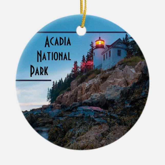 Acadia National Park Souvenir Christmas Ceramic Tree Decoration (Front)
