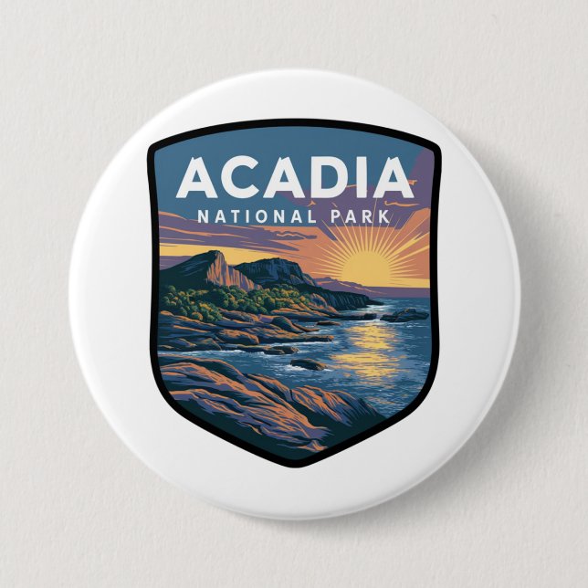 Acadia National Park Sunset Badge (Front)