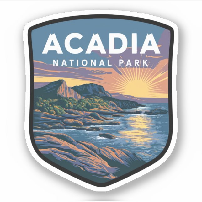 Acadia National Park Sunset Badge (Front)