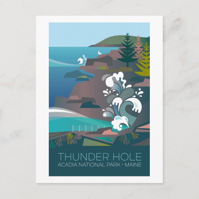 Acadia National Park, Thunder Hole Postcard (Front)