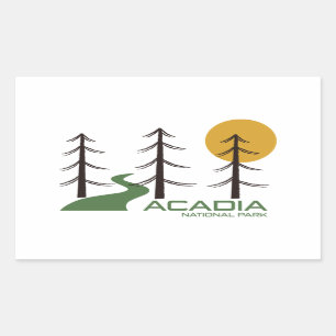Acadia National Park Trail Rectangular Sticker