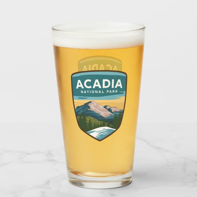 Acadia National Park Travel Badge  Glass (Front Filled)