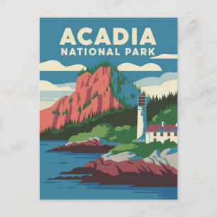 Acadia National Park Vintage Lighthouse Postcard
