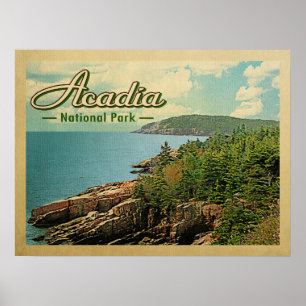Acadia National Park Vintage Travel Poster