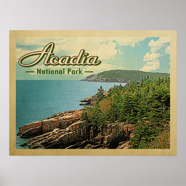 Acadia National Park Vintage Travel Poster (Front)