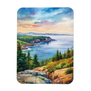 Acadia National Park Watercolor Painting Magnet
