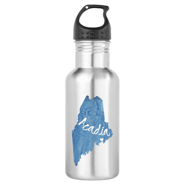 Acadia National Park Wood Grain 532 Ml Water Bottle (Front)