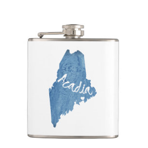 Acadia National Park Wood Grain Hip Flask