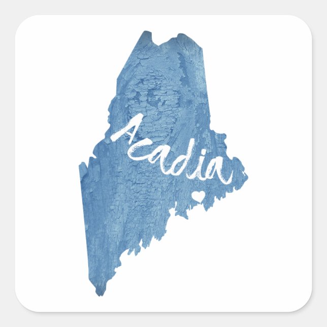 Acadia National Park Wood Grain Square Sticker (Front)