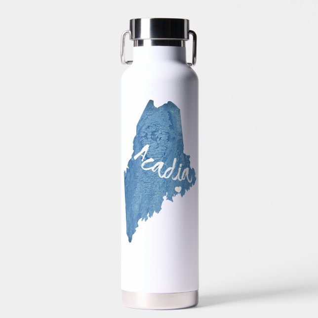 Acadia National Park Wood Grain Water Bottle (Front)