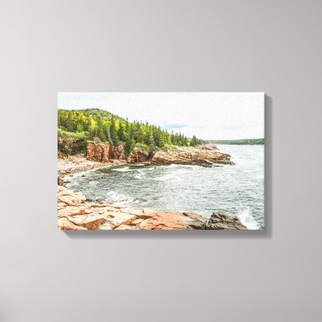 Acadia Rocky Coastline in Maine Canvas Print (Front)