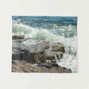 Acadia Rocky Shoreline Maine SMALL Tapestry