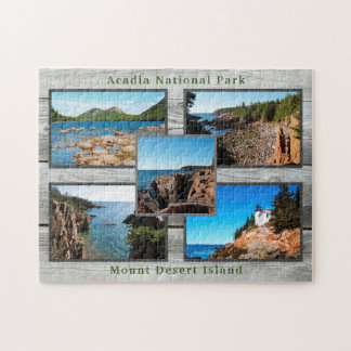 Acadia Rustic Wood Best Views National Park Jigsaw Puzzle