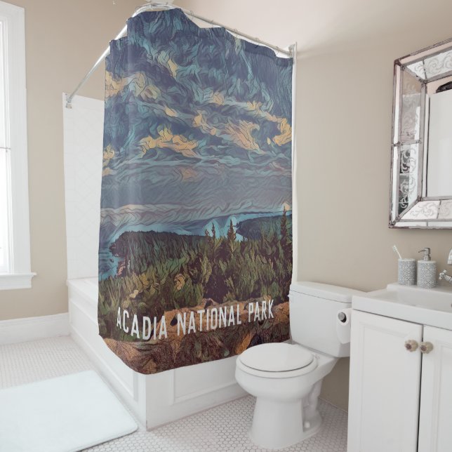 Acadia Sky National Park Shower Curtain (In Situ)