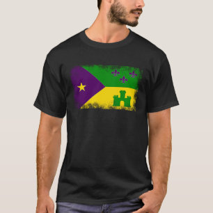 Acadian Flag Cajun Mardi Gras Fat Tuesday Acadiana T-Shirt