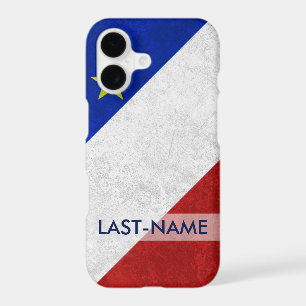 Acadian Flag Surname Distressed Grunge Personalise