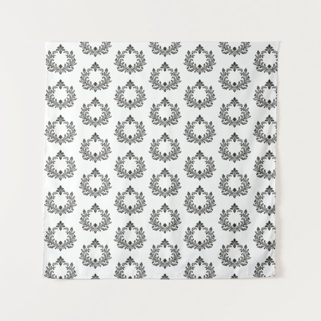 Acanthus & Antiquity, black & white wedding, Tapestry (Front)