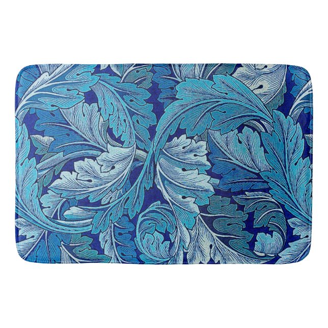 Acanthus Blue Bath Mat (Front)