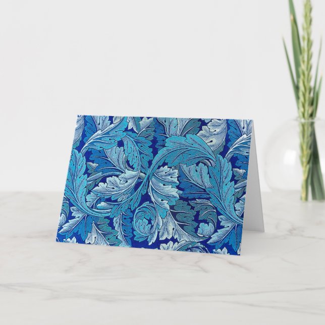 Acanthus Blue, William Morris Card (Front)
