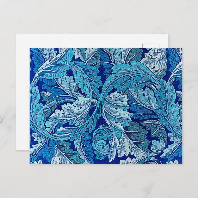 Acanthus Blue, William Morris Postcard (Front/Back)
