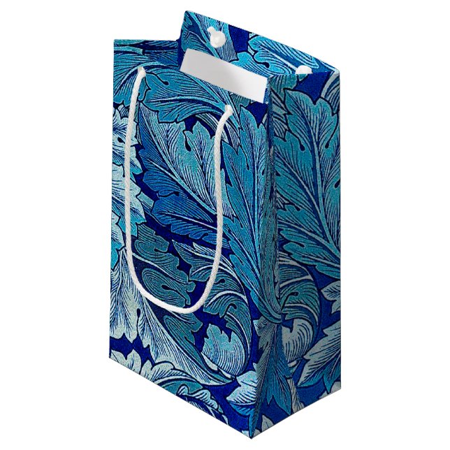 Acanthus Blue, William Morris Small Gift Bag (Front Angled)
