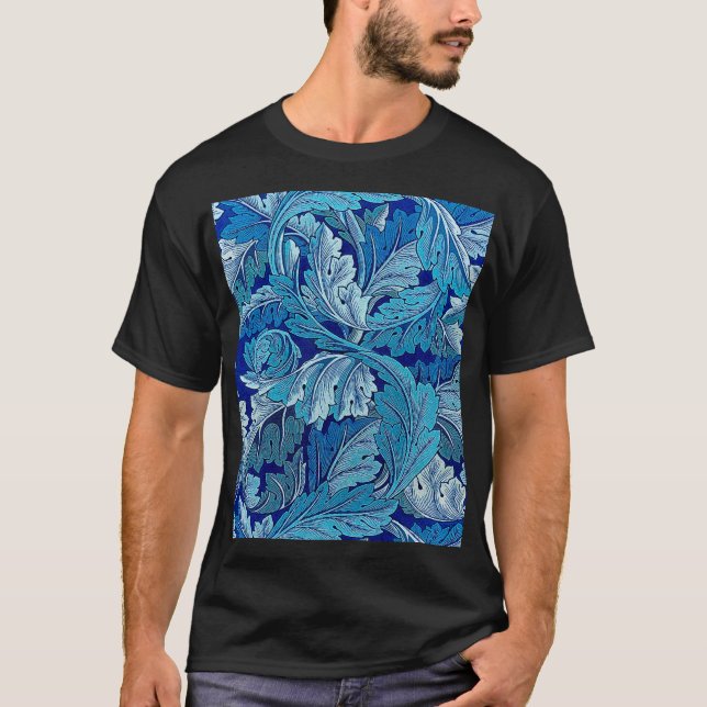 Acanthus Blue, William Morris T-Shirt (Front)