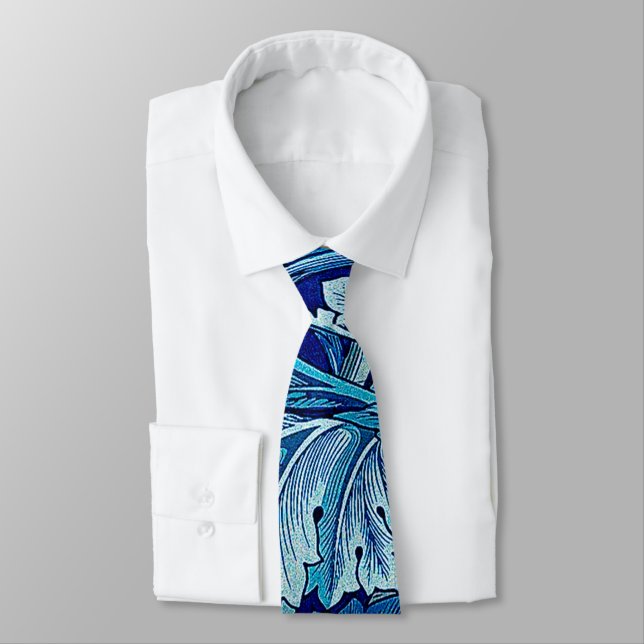 Acanthus Blue, William Morris Tie (Tied)