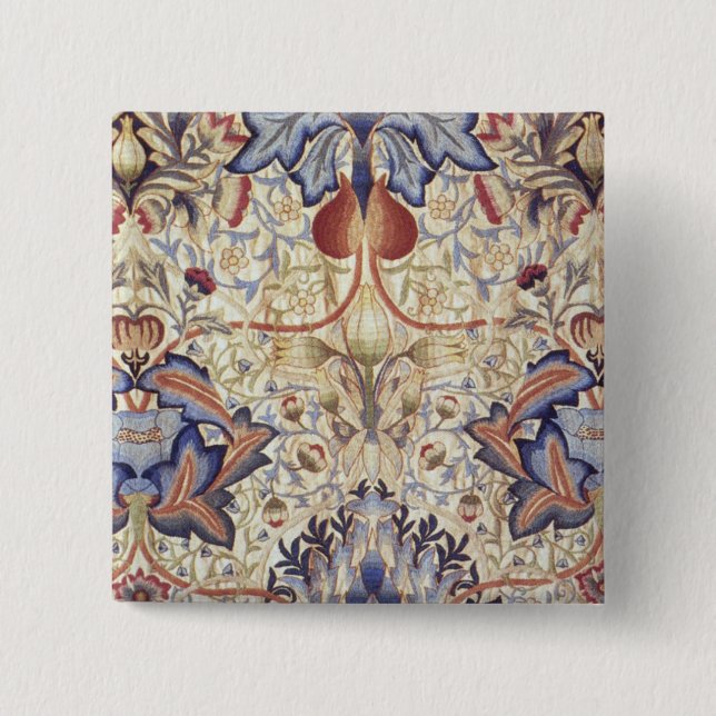 Acanthus (by William Morris) 15 Cm Square Badge (Front)