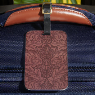 Acanthus by William Morris, Vintage Floral Textile Luggage Tag