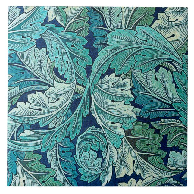 Acanthus Green, William Morris Tile (Front)