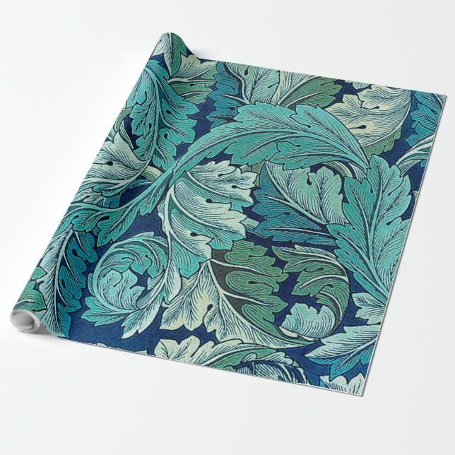 Acanthus Green, William Morris Wrapping Paper (Unrolled)
