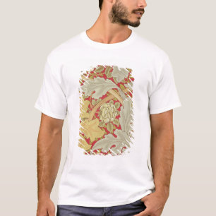 Acanthus leaves and wild rose on a crimson backgro T-Shirt
