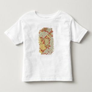 Acanthus leaves and wild rose on a crimson backgro toddler T-Shirt