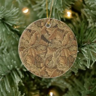 Acanthus Leaves by William Morris, Antique Textile Ceramic Tree Decoration