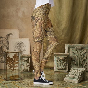 Acanthus Leaves by William Morris, Antique Textile Leggings
