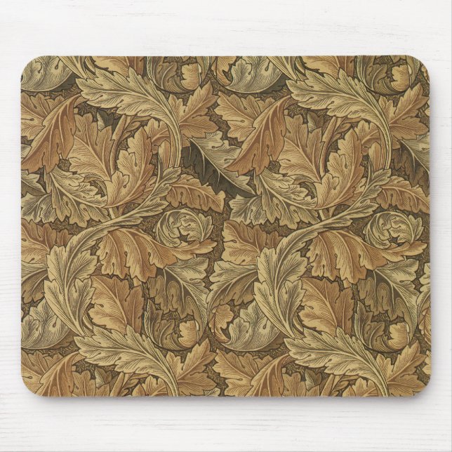 Acanthus Leaves by William Morris, Antique Textile Mouse Mat (Front)