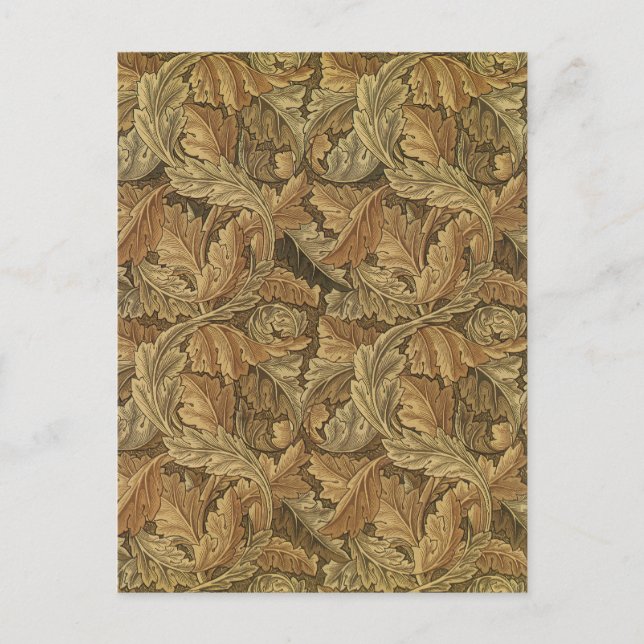 Acanthus Leaves by William Morris, Antique Textile Postcard (Front)