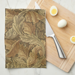 Acanthus Leaves by William Morris, Antique Textile Tea Towel