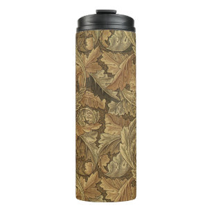 Acanthus Leaves by William Morris, Antique Textile Thermal Tumbler
