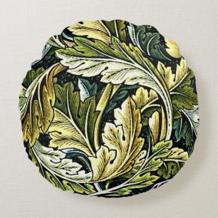 Acanthus, popular William Morris pattern Round Cushion