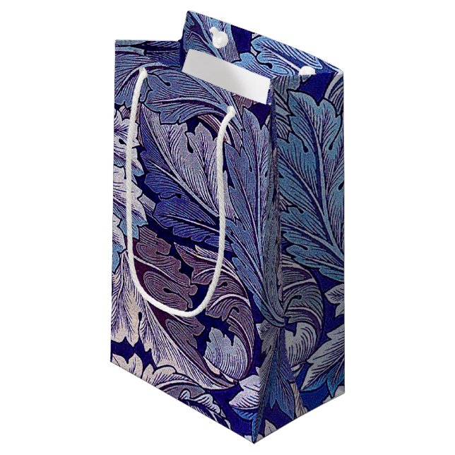 Acanthus Purple, William Morris Small Gift Bag (Front Angled)